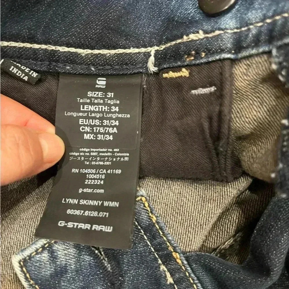 [W31L34]Gstar Raw GS01 Lynn Skinny WMN Low Rise Jeans - Picture 9 of 12
